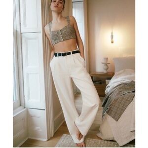Madewell Harlow Baggy Straight Leg Crop Jeans in Tile White